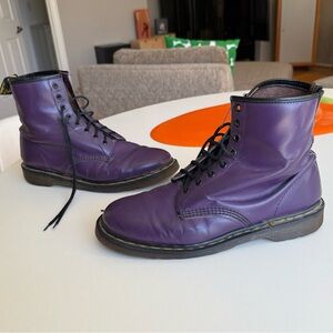 Dr. Martens Vintage Purple Leather Combat Boots MEN's SZ 11 US Doc DM's 90s wair